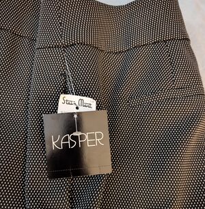 Kasper Pants Slacks, 12,  Black/White, Straight Leg, Waist 38", Inseam 30", NWT
